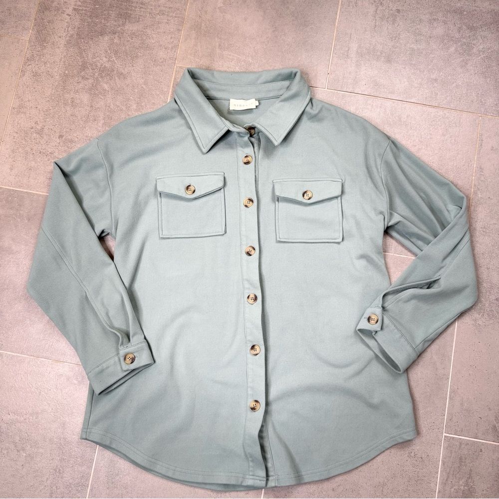 Ninexis shacket light green size small cozy